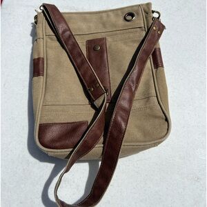 Canvas and faux leather purse. Great for over the shoulder or crossbody